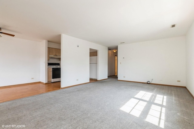 1141 Greenwood Cir Unit 7F, Woodstock, IL 60098 - empty room featuring light carpet and a ceiling fan