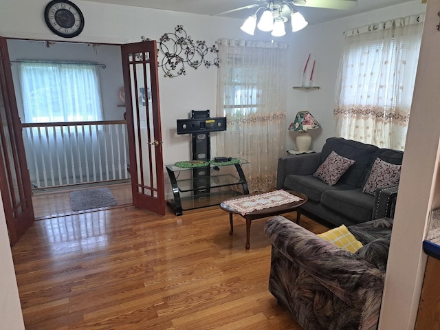 1403 Lacey Ave, Lisle, IL 60532 - living area featuring wood finished floors and a ceiling fan