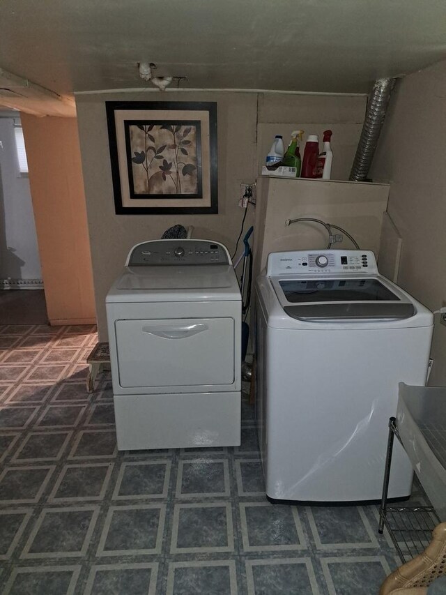 1403 Lacey Ave, Lisle, IL 60532 - laundry room with independent washer and dryer and dark floors