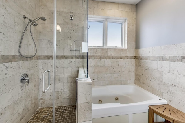 2709 W Bryn Mawr Ave Unit 4, Chicago, IL 60659 - bathroom featuring a stall shower and a whirlpool tub