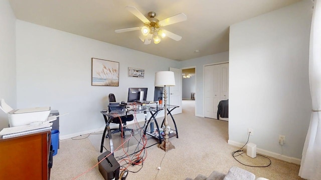 4005 Pebblebrook Ln, Champaign, IL 61822 - office space with ceiling fan and light carpet