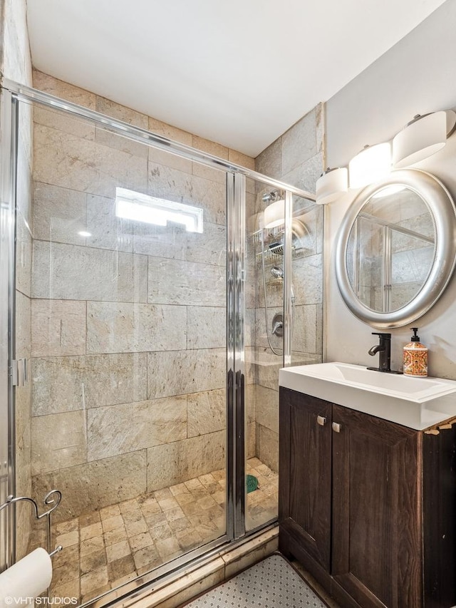 665 Cindy Ln, Wheeling, IL 60090 - bathroom with vanity and a stall shower