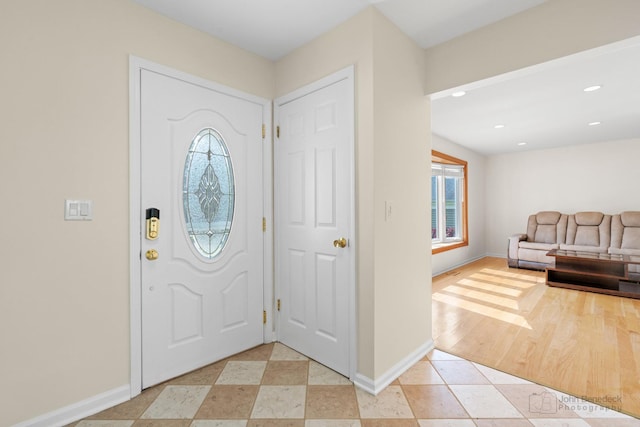 634 Primrose Ln, Schaumburg, IL 60194 - entryway with baseboards, recessed lighting, and light tile patterned floors