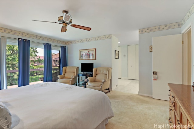 1704 Wildberry Dr Unit F, Glenview, IL 60025 - bedroom with light carpet, a ceiling fan, and baseboards