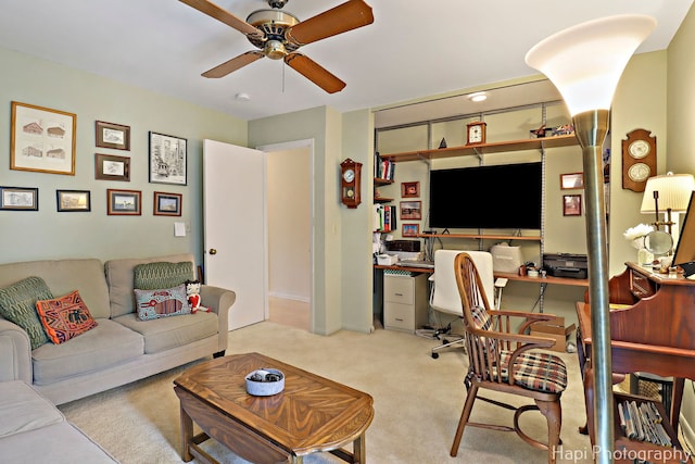 1704 Wildberry Dr Unit F, Glenview, IL 60025 - carpeted home office featuring a ceiling fan