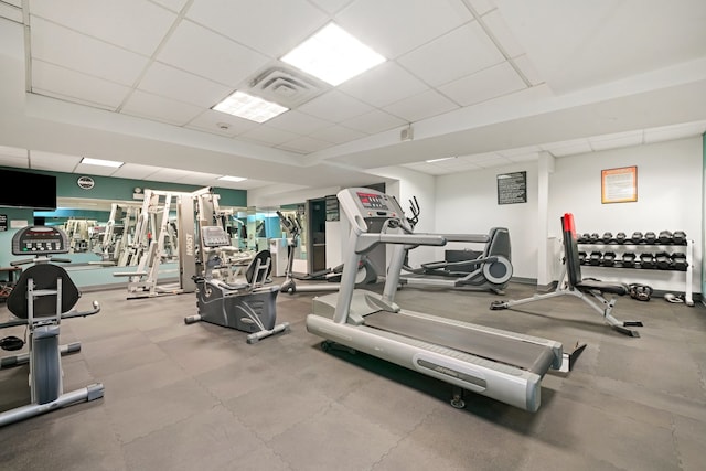 1440 N Lake Shore Dr Unit 10C, Chicago, IL 60610 - exercise room featuring a drop ceiling