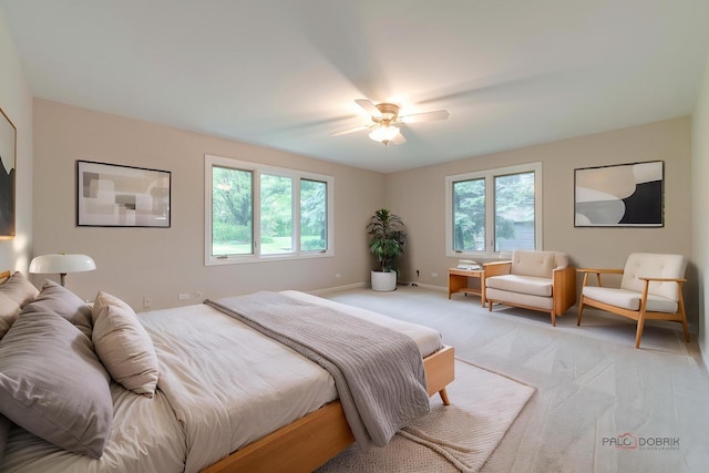 15 Highview Cir, Hawthorn Woods, IL 60047 - bedroom with light carpet, ceiling fan, and baseboards