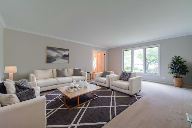 15 Highview Cir, Hawthorn Woods, IL 60047 - carpeted living room with ornamental molding and baseboards