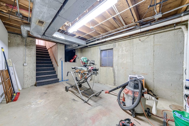 15 Highview Cir, Hawthorn Woods, IL 60047 - unfinished below grade area with stairs