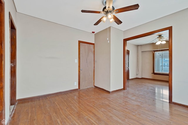 4042 N Kenneth Ave, Chicago, IL 60641 - empty room featuring ceiling fan and light wood-type flooring