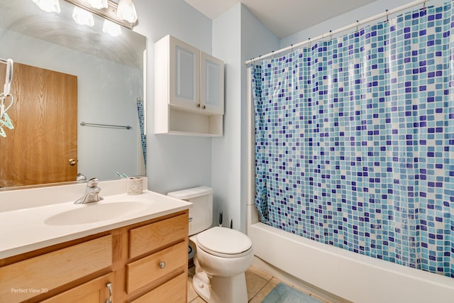 3018 Coastal Dr, Aurora, IL 60503 - full bath with vanity, shower / bath combination with curtain, and tile patterned floors