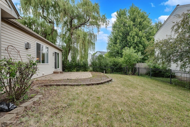 3018 Coastal Dr, Aurora, IL 60503 - fenced backyard featuring a patio area and a wall unit AC