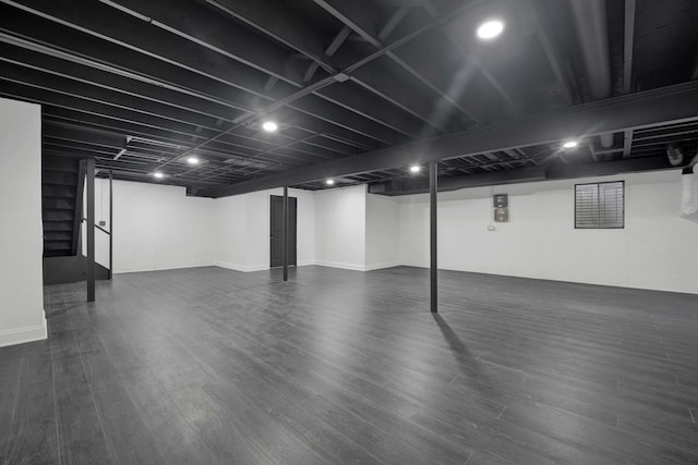 5701 Foxgate Ln, Hinsdale, IL 60521 - finished below grade area featuring dark wood finished floors