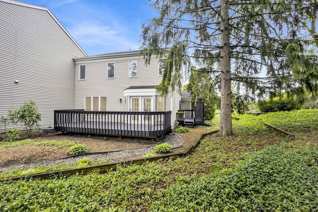 5701 Foxgate Ln, Hinsdale, IL 60521 - rear view of property with a wooden deck