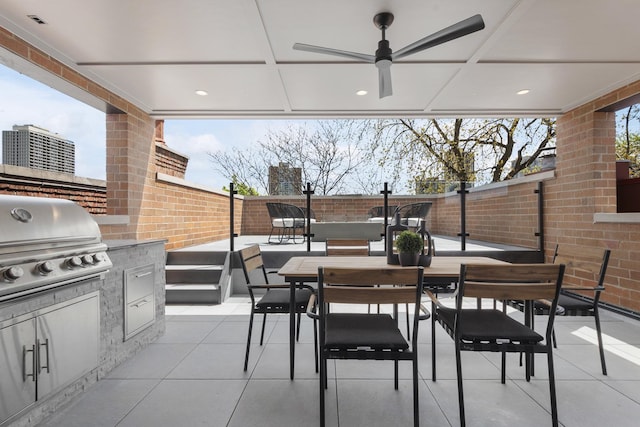 1834 N Hudson Ave Unit 2, Chicago, IL 60614 - fenced backyard featuring outdoor dining area, a patio area, and ceiling fan