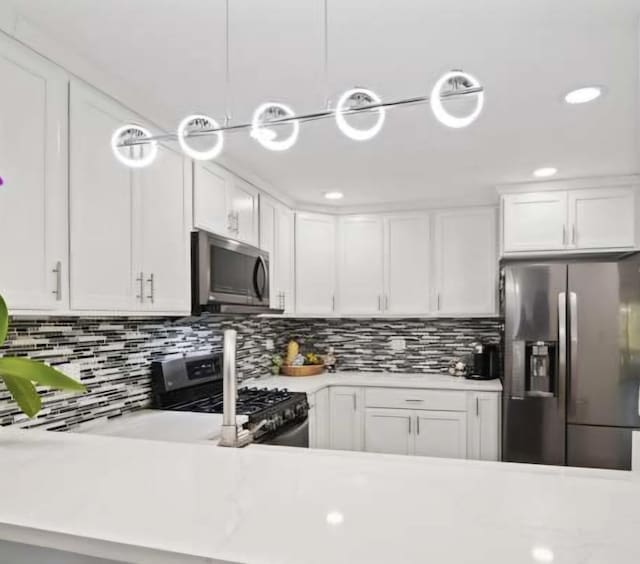 320 Sheridan Dr Unit 2C, Willowbrook, IL 60527 - kitchen featuring stainless steel appliances, light countertops, white cabinets, and recessed lighting