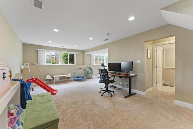 1122 N Cardinal Dr, Palatine, IL 60074 - carpeted home office with recessed lighting and baseboards