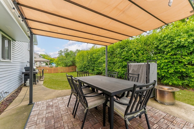 1122 N Cardinal Dr, Palatine, IL 60074 - view of patio / terrace with outdoor dining area, a pergola, and a grill