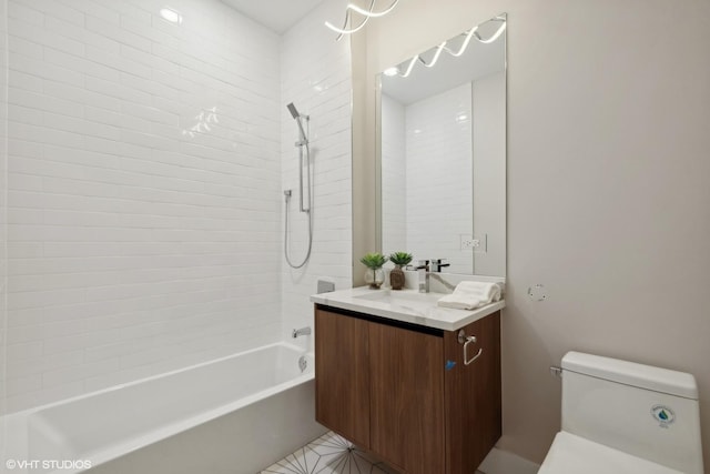 2342 W Adams St Unit 406, Chicago, IL 60612 - bathroom featuring vanity, shower / bath combination, and toilet