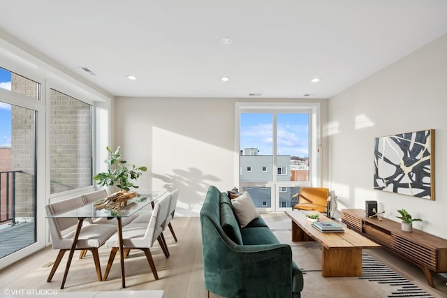2342 W Adams St Unit 406, Chicago, IL 60612 - living area with recessed lighting and light wood-style flooring