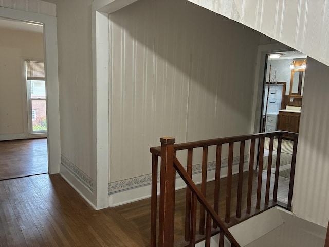 115 N Clay St, Mount Carroll, IL 61053 - stairway featuring wood finished floors and baseboards