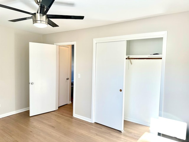 406 Franklin Ave Unit 2A, River Forest, IL 60305 - unfurnished bedroom featuring light wood finished floors, baseboards, and a closet