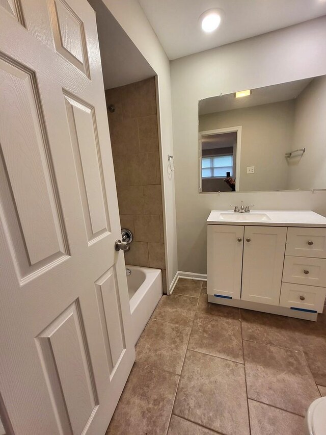 2913 Balmoral Cres, Flossmoor, IL 60422 - bathroom with vanity, a tub, and tile patterned floors