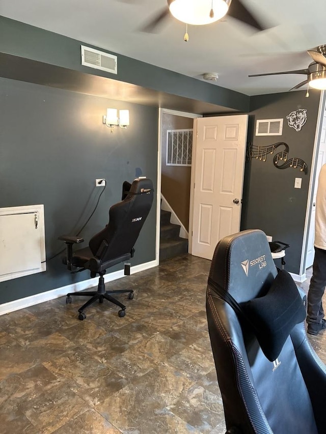 220 Harrison St, Carpentersville, IL 60110 - office featuring ceiling fan and baseboards