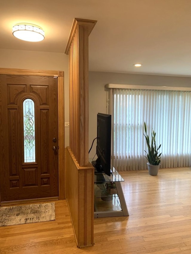 8500 W Winona St, Chicago, IL 60656 - entryway with light wood-style floors and recessed lighting
