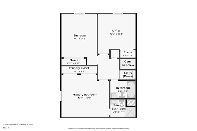 1705 N Donovan St, Mchenry, IL 60050 - floor plan / room layout