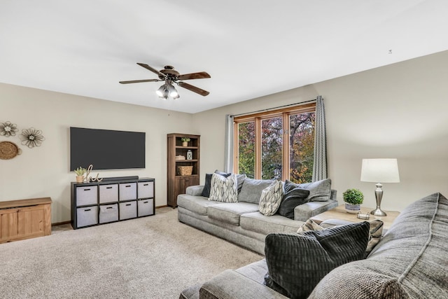 25911 W Highpoint Rd, Ingleside, IL 60041 - carpeted living room with ceiling fan and baseboards