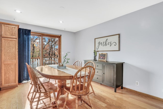25911 W Highpoint Rd, Ingleside, IL 60041 - dining area with light wood-style floors, baseboards, and recessed lighting