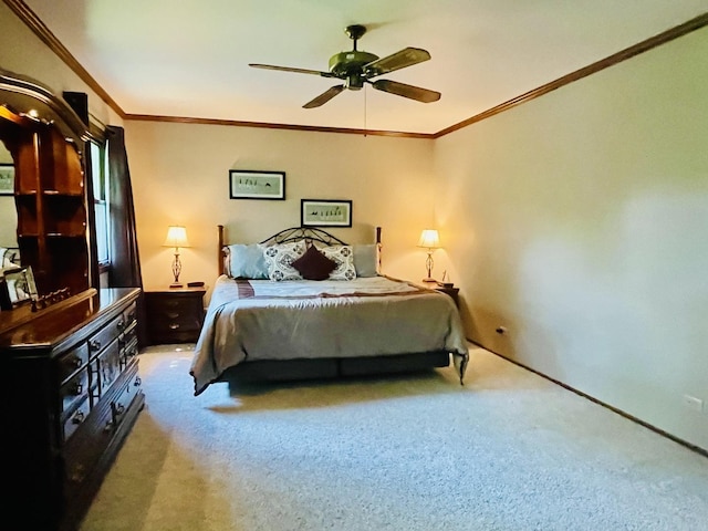 17581 W Summit Dr, Grayslake, IL 60030 - carpeted bedroom with ornamental molding and a ceiling fan