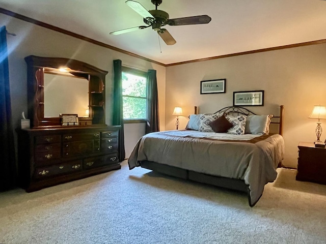 17581 W Summit Dr, Grayslake, IL 60030 - carpeted bedroom with crown molding and ceiling fan