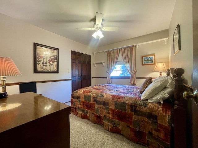 17581 W Summit Dr, Grayslake, IL 60030 - bedroom with light colored carpet and ceiling fan