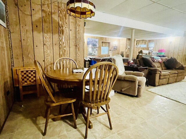 17581 W Summit Dr, Grayslake, IL 60030 - dining area with wooden walls and tile patterned flooring