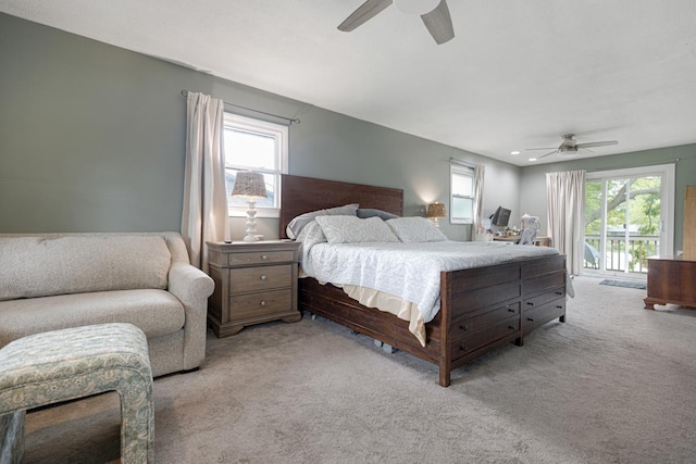 6130 Belmont Rd, Downers Grove, IL 60516 - bedroom with carpet floors, ceiling fan, and access to exterior