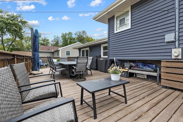 6130 Belmont Rd, Downers Grove, IL 60516 - wooden deck with outdoor dining area