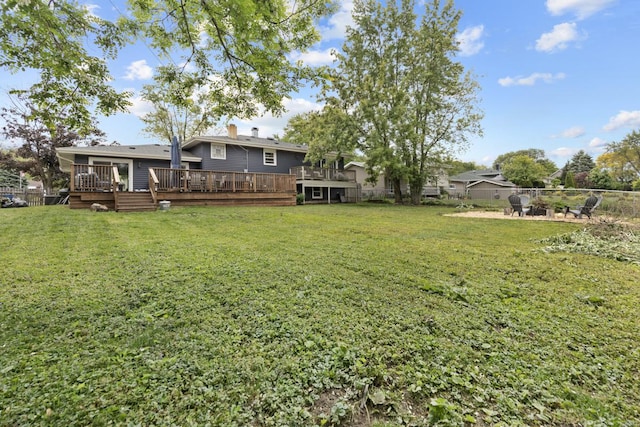 6130 Belmont Rd, Downers Grove, IL 60516 - view of yard with a wooden deck