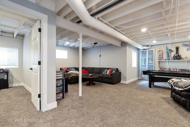 1544 Birmingham Ln, Crystal Lake, IL 60014 - recreation room with carpet floors and baseboards