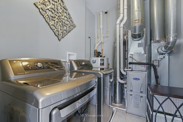 337 Bennett Dr, Carol Stream, IL 60188 - laundry room with washer and clothes dryer and water heater