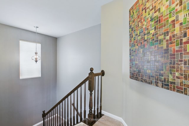 337 Bennett Dr, Carol Stream, IL 60188 - staircase with baseboards and carpet