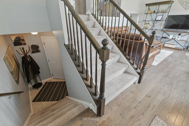 337 Bennett Dr, Carol Stream, IL 60188 - staircase with wood finished floors and baseboards