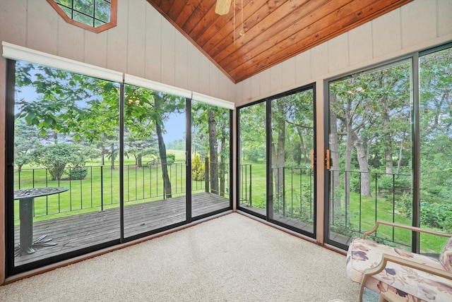 9316 Pine Needle Pass, Bull Valley, IL 60097 - unfurnished sunroom featuring lofted ceiling and plenty of natural light