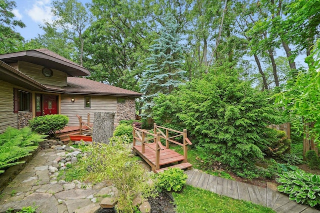 9316 Pine Needle Pass, Bull Valley, IL 60097 - view of yard with a wooden deck