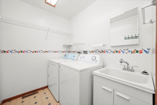 9316 Pine Needle Pass, Bull Valley, IL 60097 - laundry area with washer and dryer and a sink