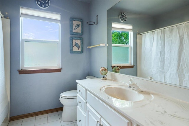 1839 Kings Gate Ln, Crystal Lake, IL 60014 - full bathroom featuring vanity, toilet, tile patterned flooring, and baseboards