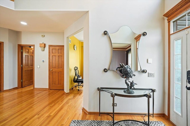 1839 Kings Gate Ln, Crystal Lake, IL 60014 - hall with light wood-type flooring, plenty of natural light, baseboards, and recessed lighting