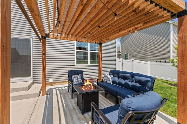 219 Conway St, Elburn, IL 60119 - view of patio featuring an outdoor living space with a fire pit