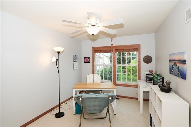 602 Cherbourg Dr, Buffalo Grove, IL 60089 - office space with light carpet and ceiling fan